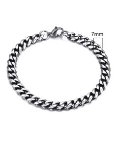 Stalen heren armband LGT JWLS Gourmet schakel Vintage 7mm