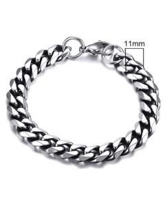 Stalen heren armband LGT JWLS Gourmette schakel Vintage 11mm