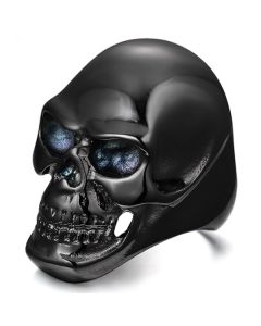 Stalen herenring Skull Black