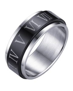 Stalen Spinning ring met Romeinse Cijfers