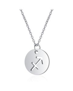 Sterrenbeeld Boogschutter Dames Ketting Zilverkleurig Ronde Hanger