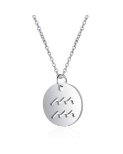 Sterrenbeeld Waterman Dames Ketting Zilverkleurig Ronde Hanger
