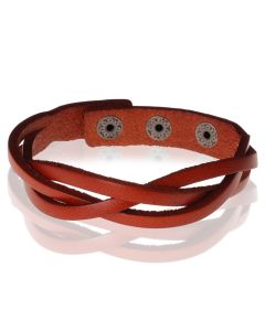 Stone Valley gevlochten leren armband Heren Bruin