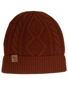 Stone Valley Grofgebreide Damesmuts van 100% Wol - Caramel
