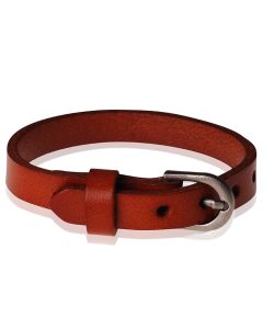 Stone Valley leren armband Verstelbaar Gesp Bruin