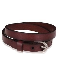 Stone Valley wrap armband Leer Verstelbaar Gesp Donkerbruin