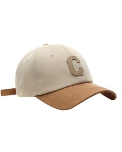 Strapback Pet Letter C - Beige & Coffee