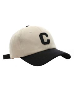 Strapback Pet Letter C - Beige & Zwart