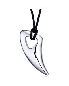 Tand kettinghanger Zilver met Touw ketting