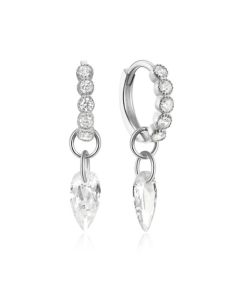 Tijdloze Elenza Zilveren Oorbellen met Witte Zirkonia – Elegante Dames Sieraden