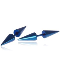 Titanium Stud oorbellen Spikes Blauw
