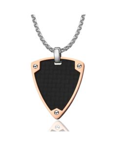 Tom Jaxon Dogtag Driehoek kettinghanger Edelstaal Carbon Rosegoudkleurig Zwart