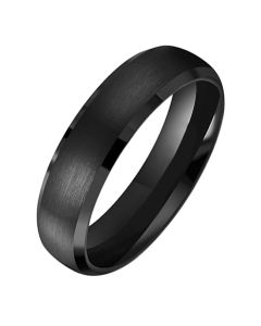 Tom Jaxon heren ring Wolfraam Mat Zwart 6mm