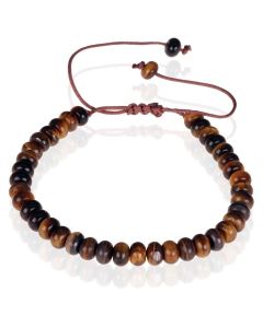 Tom Jaxon kralen armband Tijgeroog Natuursteen Verstelbaar Bruin