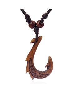 Touw Ketting voor Heren met Bruine Haak Kettinghanger van Hars