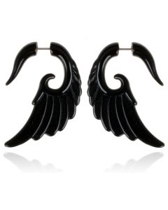 Tribal bone oorbellen Black Wing
