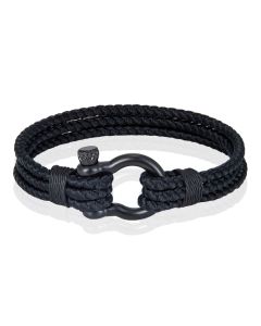 Triple Rope Armband Boegbeugel - Zwart