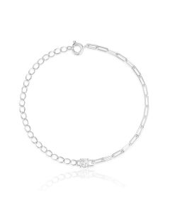 Verfijnde Elenza Zilveren Armband met Zirkonia – Subtiele Luxe voor Dames