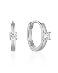 Verfijnde Elenza Zilveren Oorbellen met Solitaire Zirkonia – Elegante Dames Sieraden