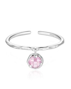 Verfijnde Elenza Zilveren Ring met Roze en Witte Kristallen – Prachtige Elegantie voor Dames