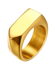 Vergulde stalen zegelring Mendes Jewelry