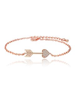 Verstelbare Damesarmband Rose met Cupido Pijl en Zirkonia