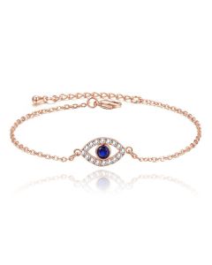 Verstelbare Damesarmband Rose met Evil Eye en Steentjes