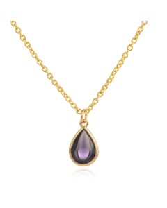 Verstelbare Ketting met Paars en Goudkleurige Waterdruppel Hanger
