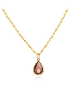 Verstelbare Ketting met Roze en Goudkleurige Waterdruppel Hanger