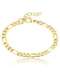 Verstelbare Schakelarmband Edelstaal Dames Goudkleurig