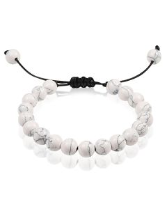 Verstelbare kralen armband Memphis Howliet Natuursteen 8mm