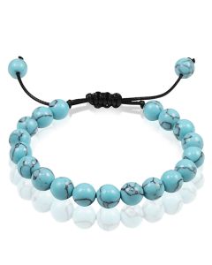 Verstelbare kralen armband Memphis Turkoois Natuursteen 8mm