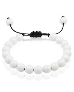 Verstelbare kralen armband Memphis Wit Natuursteen 8mm