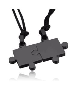Vriendschapsketting LGT Jewels Edelstaal Puzzelstuk Zwart
