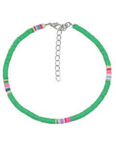 Vrolijke Enkelband met 4mm Kralen - Groen