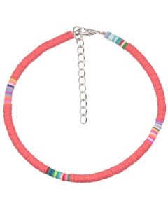 Vrolijke Enkelband met 4mm Kralen - Roze