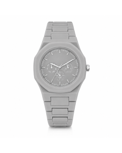 Windsor Grijs Kunststof Horloge met Multifunctionele Wijzerplaat