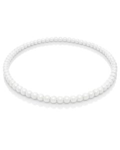 Witte houten kralen ketting 90cm