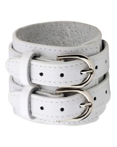 Witte leren armband gesp sluiting