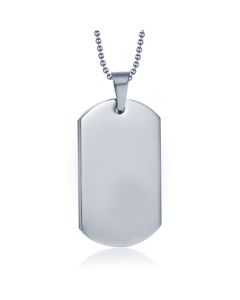 Zilverkleurige Dogtag kettinghanger met ketting