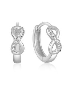 Zilveren Elenza Oorbellen met Infinity Symbool en Zirkonia – Verfijnde Dames Sieraden