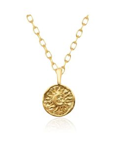 Zilveren Ketting met 18k Gouden Plating en Zon en Maan Bedel – Tijdloze Mystiek van Elenza