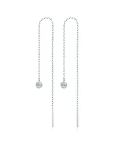 Zilverkleurige Dames Ketting Oorbellen met Zirkonia