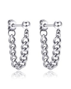 Zilverkleurige Dames Oorbellen Ketting van Edelstaal