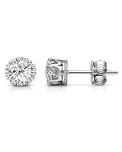 Zirkonia Oorbellen 7mm – Zilverkleurige Studs – Oorknopjes met Kroonzetting – Luxe Look