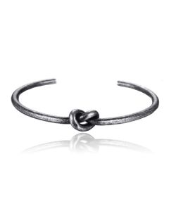 Zwarte Edelstaal Damesarmband met Knoop