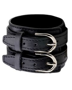 Zwarte leren armband gesp sluiting