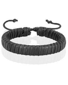 Zwarte leren armband LGT Jewels Verstelbaar Touw