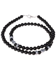 Zwarte Onyx kralen ketting voor mannen
