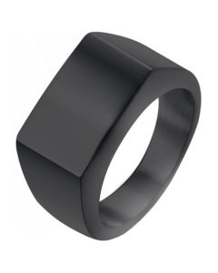 Zwarte zegelring Edelstaal van Mendes Jewelry